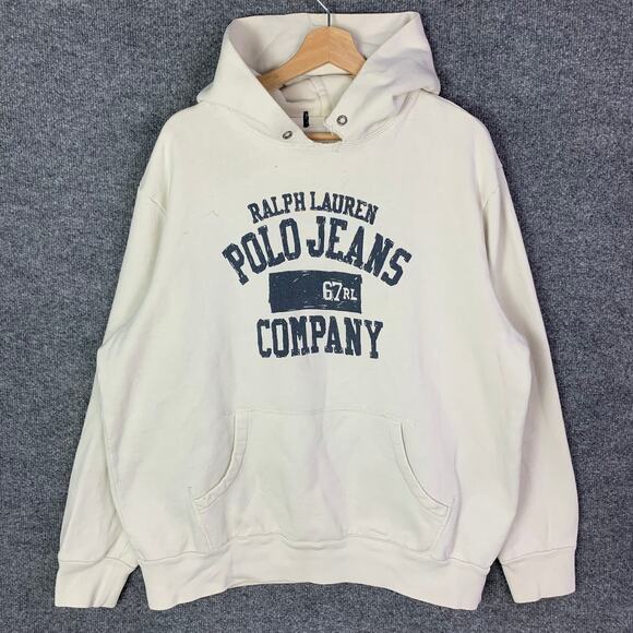Vintage Polo Jeans Company Spell‎ Out Hoodie Men's Size XL - Picture 1 of 8